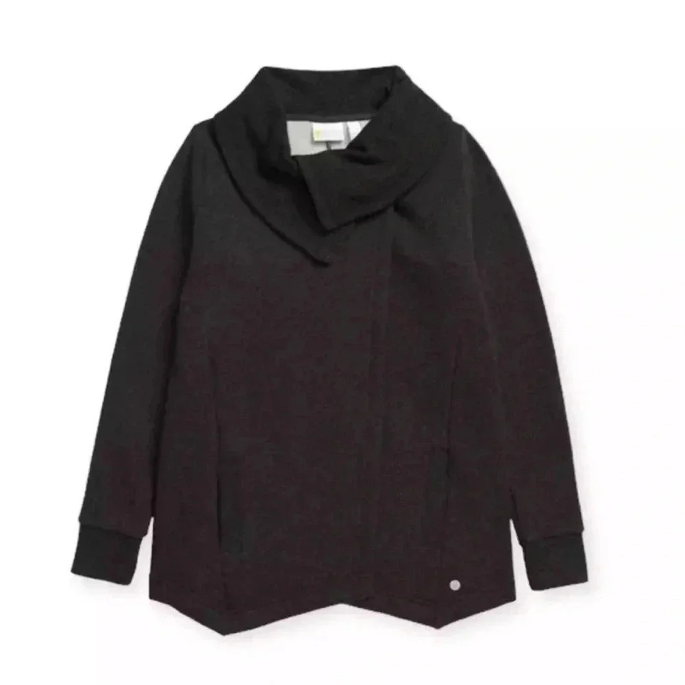 NWT Zella Girls Cara Wrap Cardigan Charcoal Grey Heather Size Medium + Small